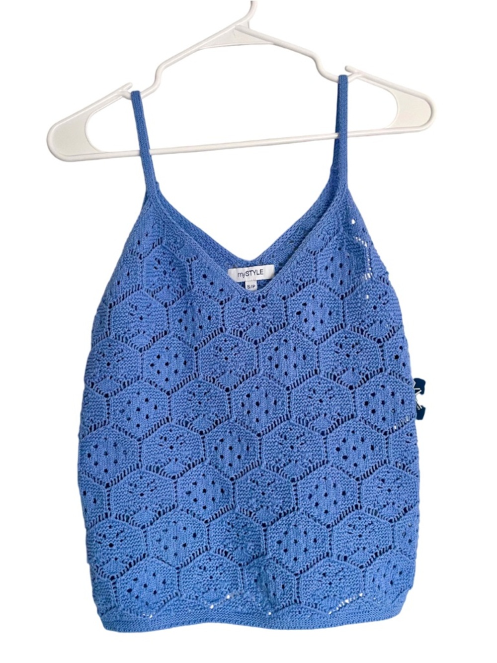 Women's Crochet Camisole in Hydrangea Blue